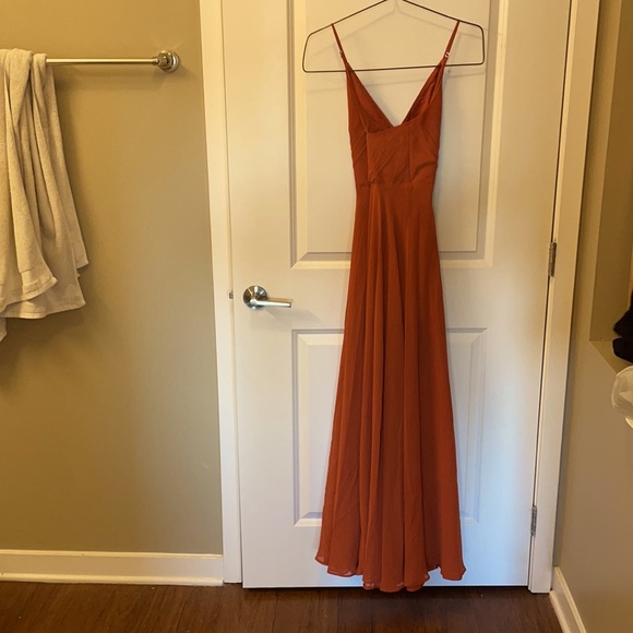 Spaghetti Strap Full Skirt Bridesmaid Dress from Davids Bridal | Size 6 - Picture 5 of 5